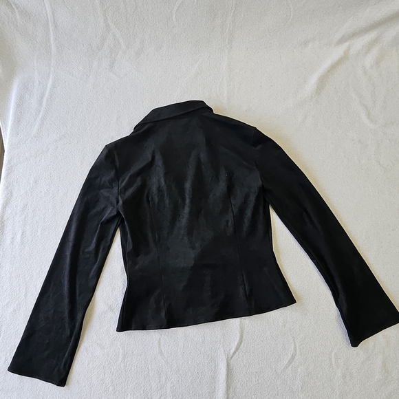 Zara Women Black Collared Long Sleeve Viscose Blazer Drawstring 90s Size M - Picture 10 of 10